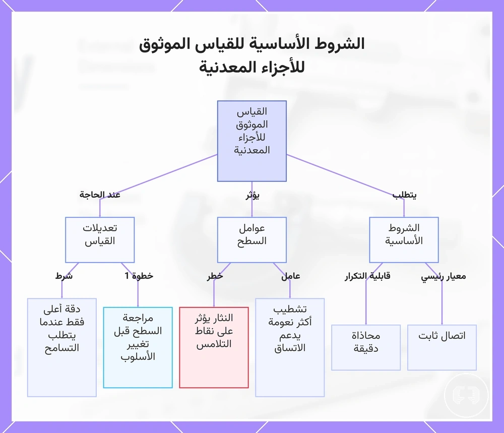 الشروط الأساسية للقياس الموثوق للأجزاء المعدنية