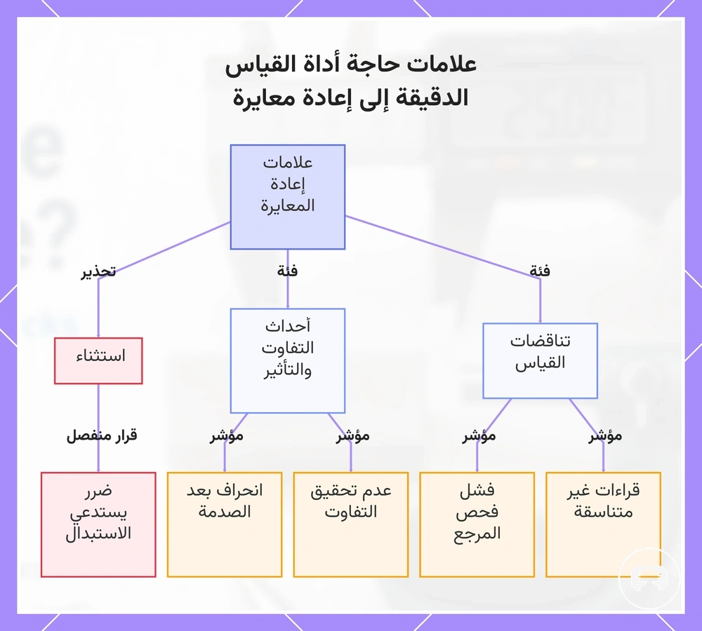 علامات حاجة أداة القياس الدقيقة إلى إعادة معايرة
