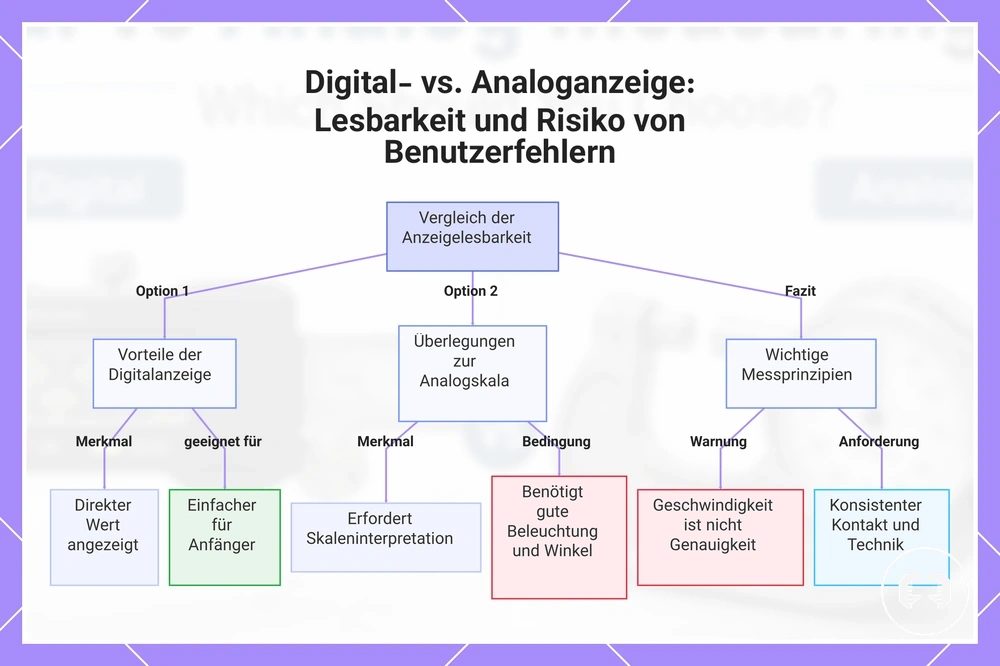 Digital- vs. Analoganzeige: Lesbarkeit und Risiko von Benutzerfehlern