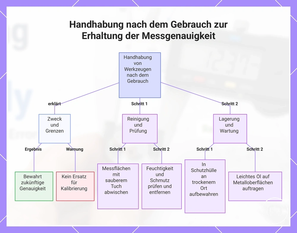Handhabung nach dem Gebrauch zur Erhaltung der Messgenauigkeit