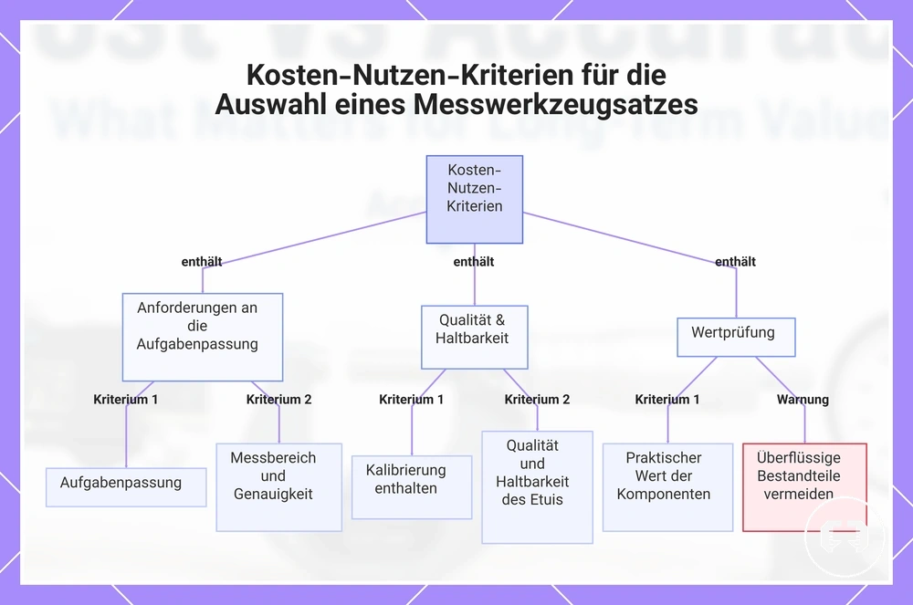 Kosten-Nutzen-Kriterien für die Auswahl eines Messwerkzeugsatzes