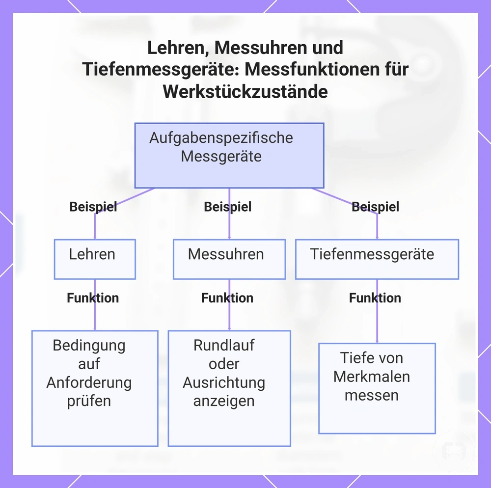 Lehren, Messuhren und Tiefenmessgeräte: Messfunktionen für Werkstückzustände