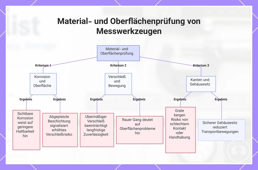 Material- und Oberflächenprüfung von Messwerkzeugen