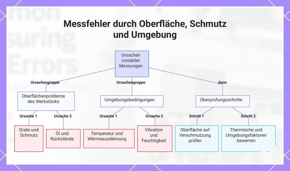Messfehler durch Oberfläche, Schmutz und Umgebung