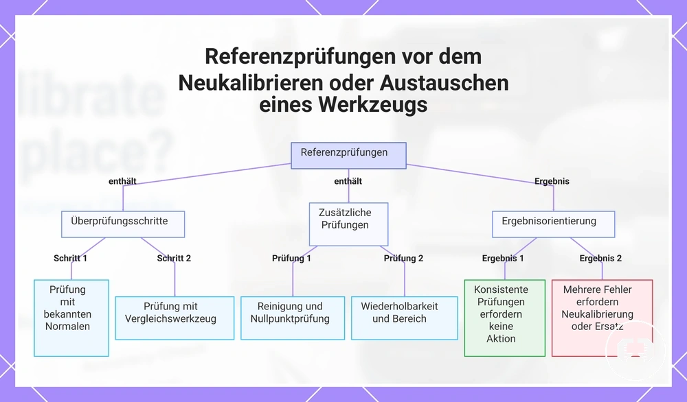 Referenzprüfungen vor dem Neukalibrieren oder Austauschen eines Werkzeugs