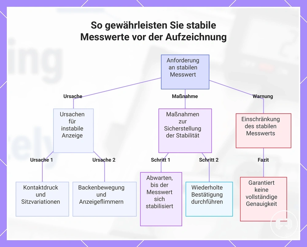 So gewährleisten Sie stabile Messwerte vor der Aufzeichnung