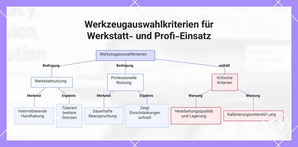 Werkzeugauswahlkriterien für Werkstatt- und Profi-Einsatz