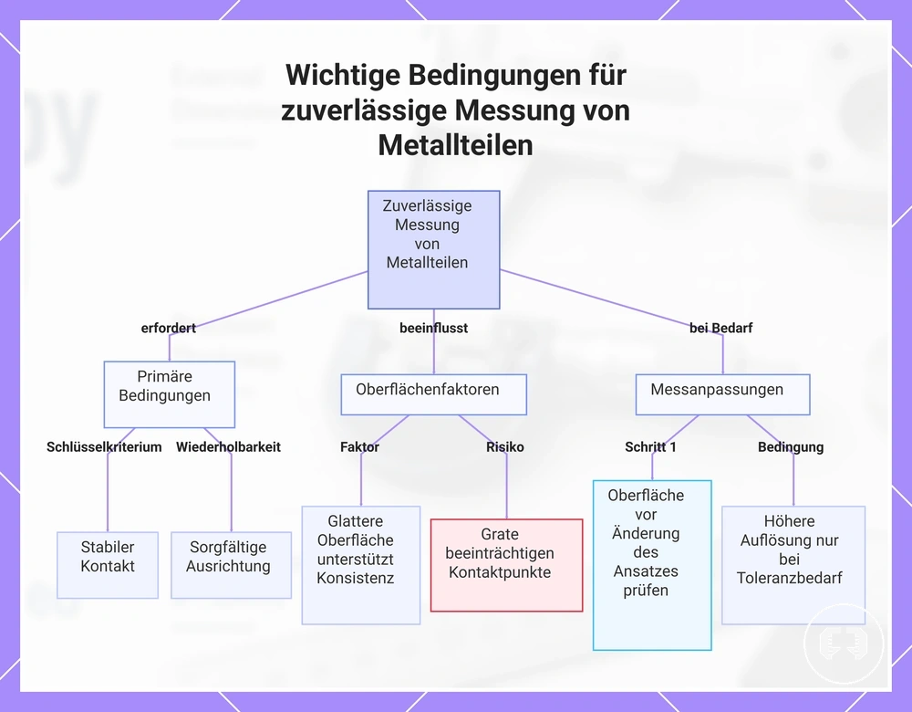 Wichtige Bedingungen für zuverlässige Messung von Metallteilen