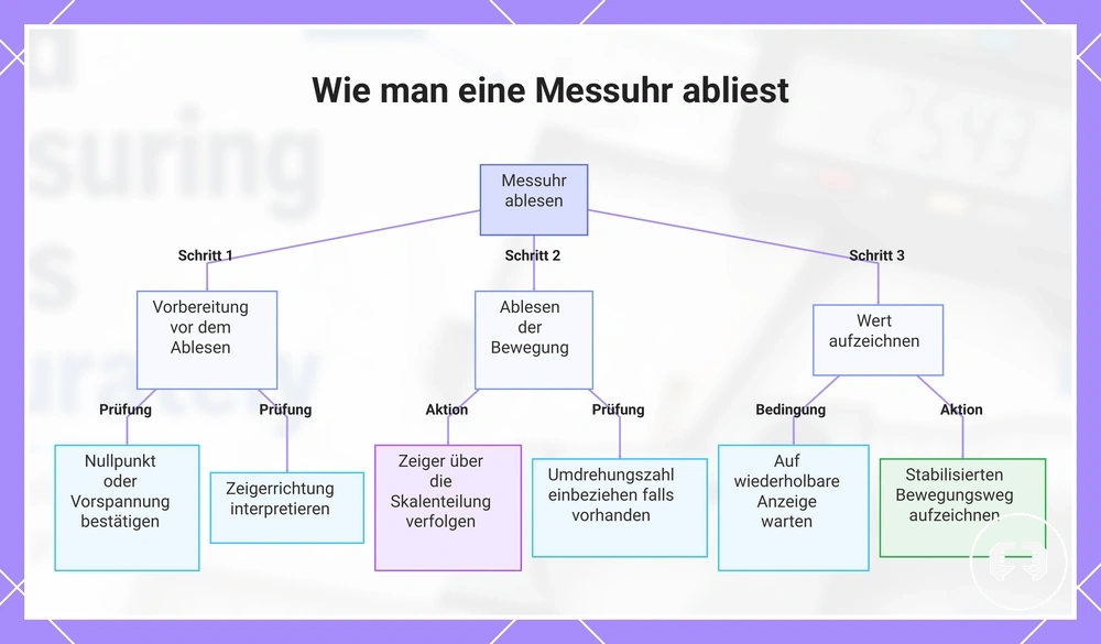 Wie man eine Messuhr abliest
