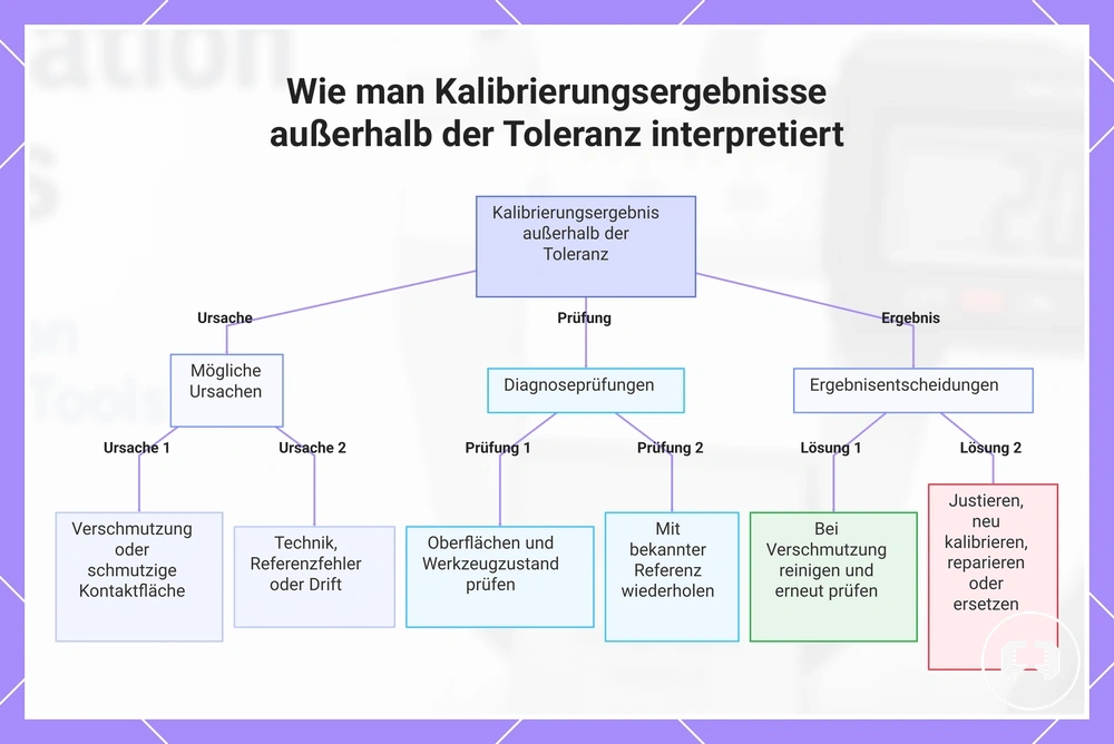 Wie man Kalibrierungsergebnisse außerhalb der Toleranz interpretiert