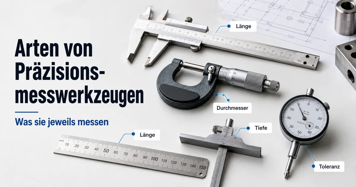 Verschiedene Arten von Präzisionsmesswerkzeugen, dargestellt nach dem jeweiligen Messzweck