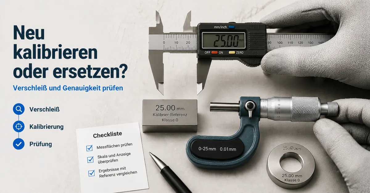 Präzisionsmesswerkzeuge werden auf Kalibrierverschleiß und Ersatzanzeichen geprüft