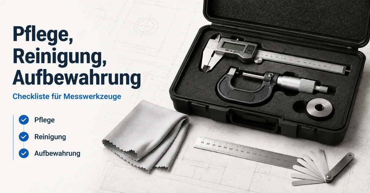 Gereinigte Präzisionsmesswerkzeuge nach der Nutzung in einem Schutzetui aufbewahrt