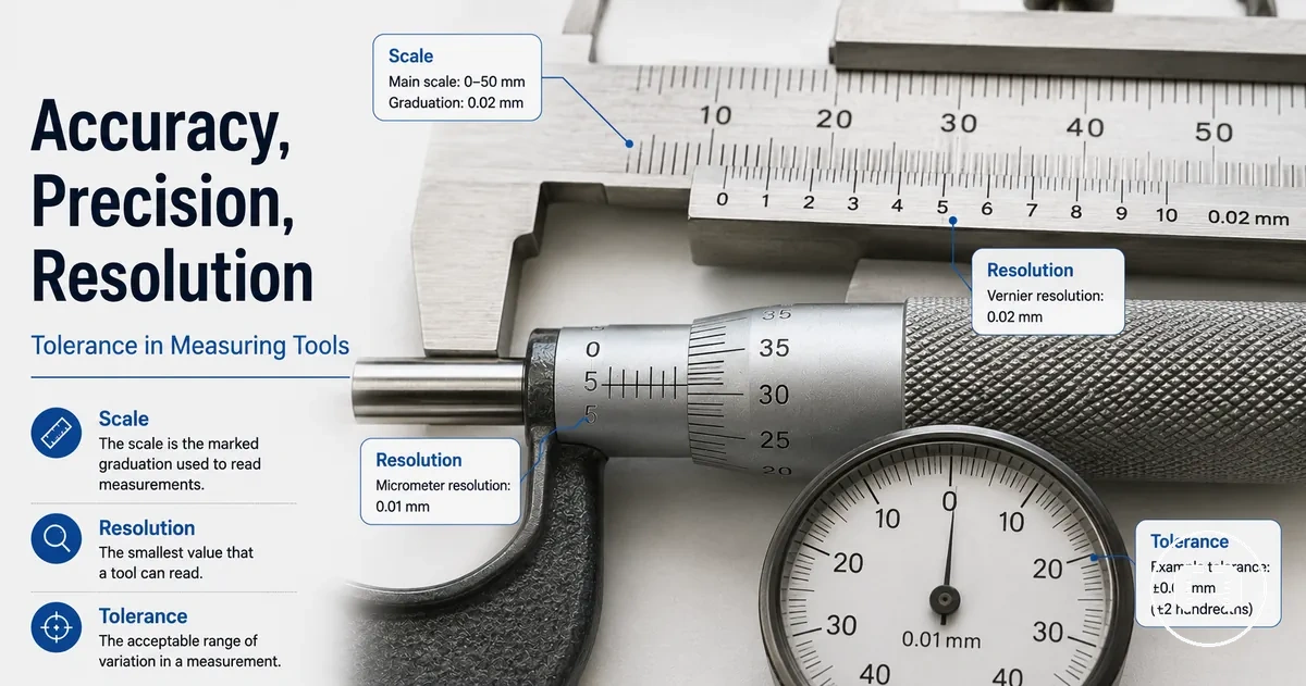 Precision measuring tools arranged for choosing the right tool for accurate work
