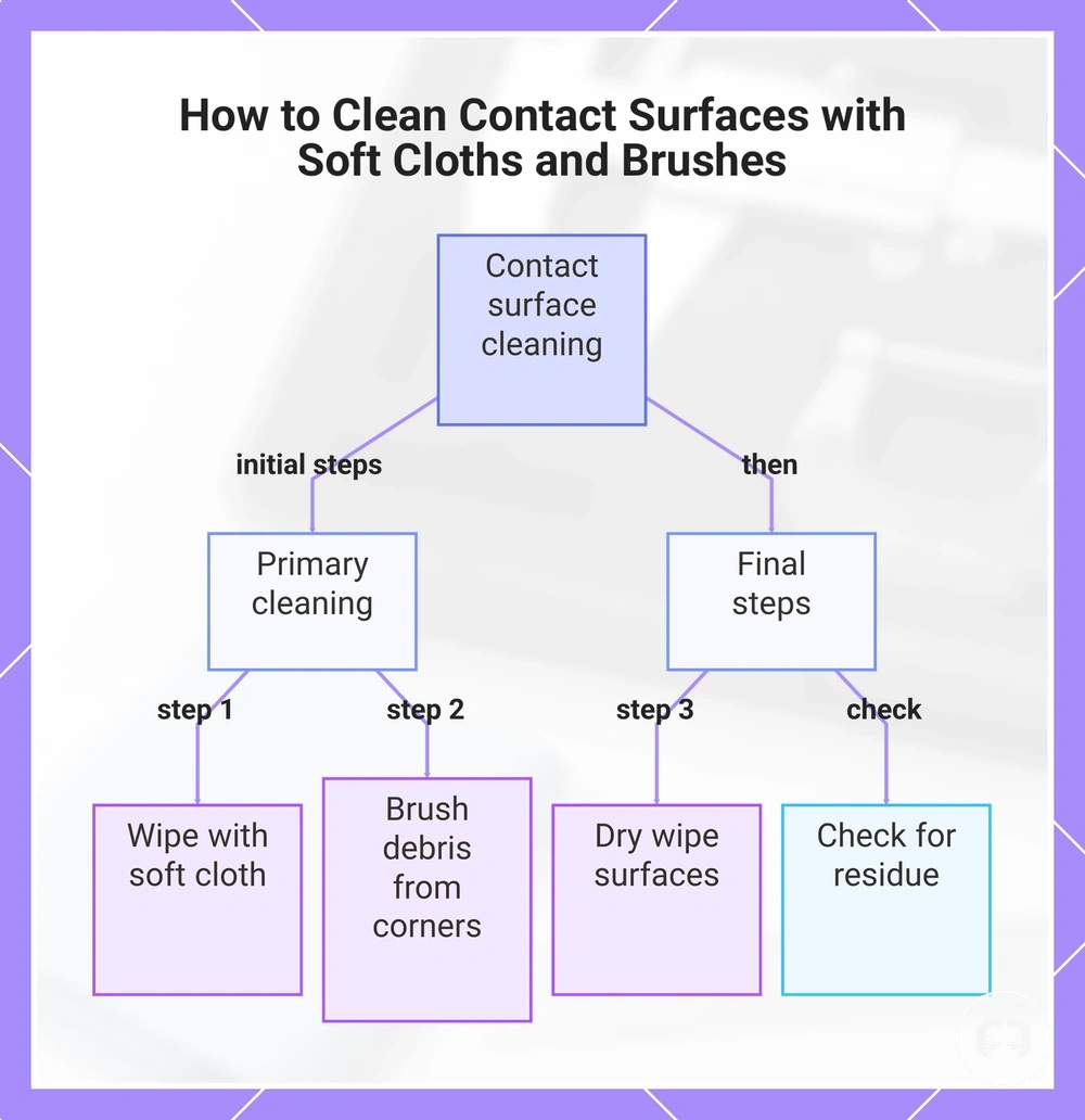 How to Clean Contact Surfaces with Soft Cloths and Brushes