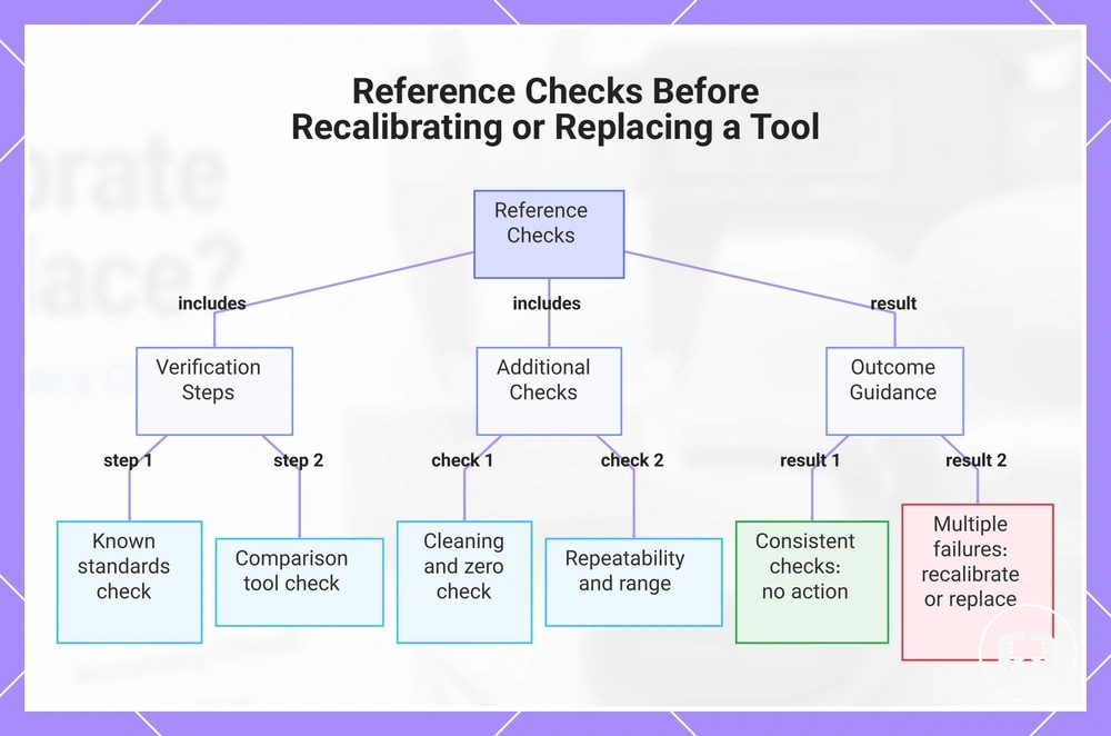 Reference Checks Before Recalibrating or Replacing a Tool