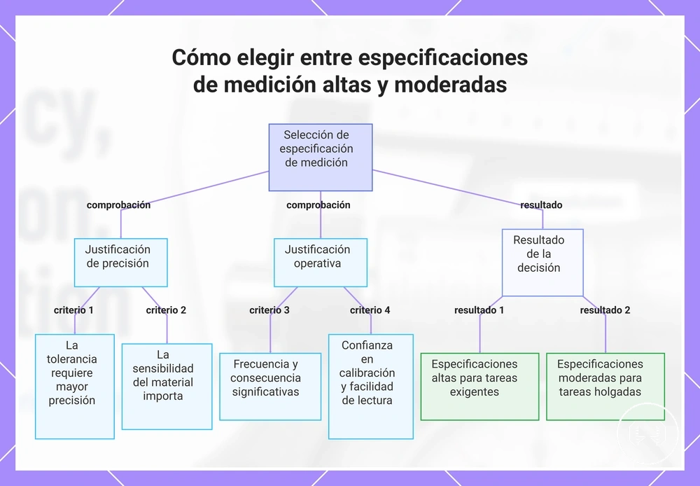 Cómo elegir entre especificaciones de medición altas y moderadas