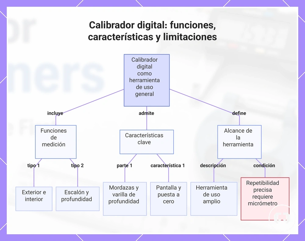 Calibrador digital: funciones, características y limitaciones