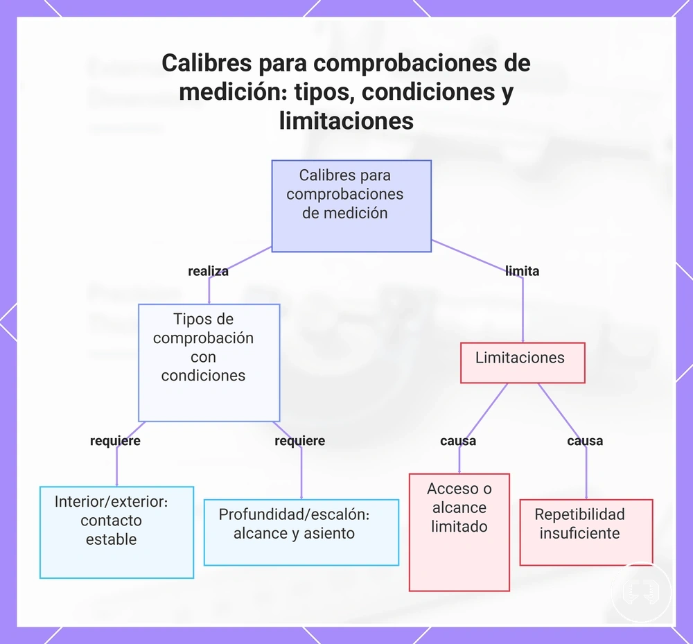 Calibres para comprobaciones de medición: tipos, condiciones y limitaciones