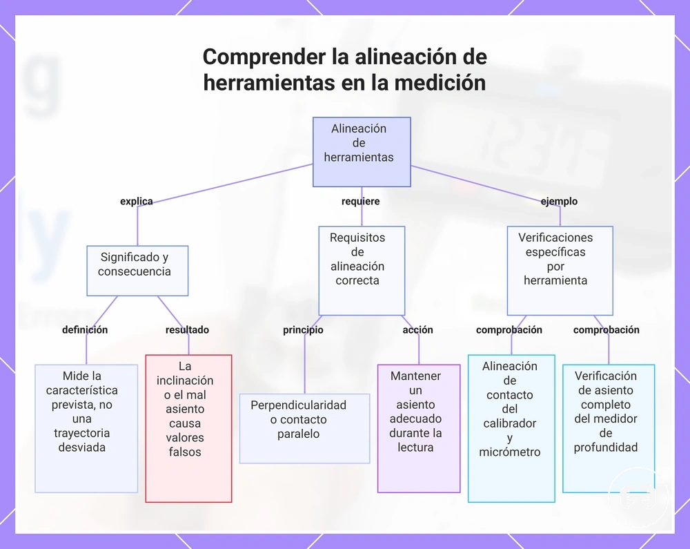 Comprender la alineación de herramientas en la medición