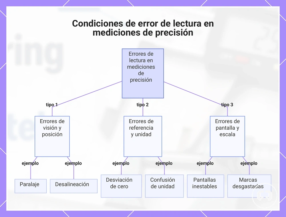 Condiciones de error de lectura en mediciones de precisión