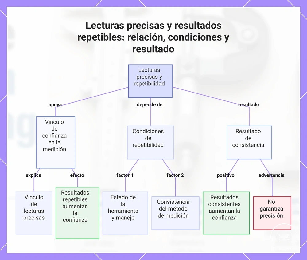 Lecturas precisas y resultados repetibles: relación, condiciones y resultado