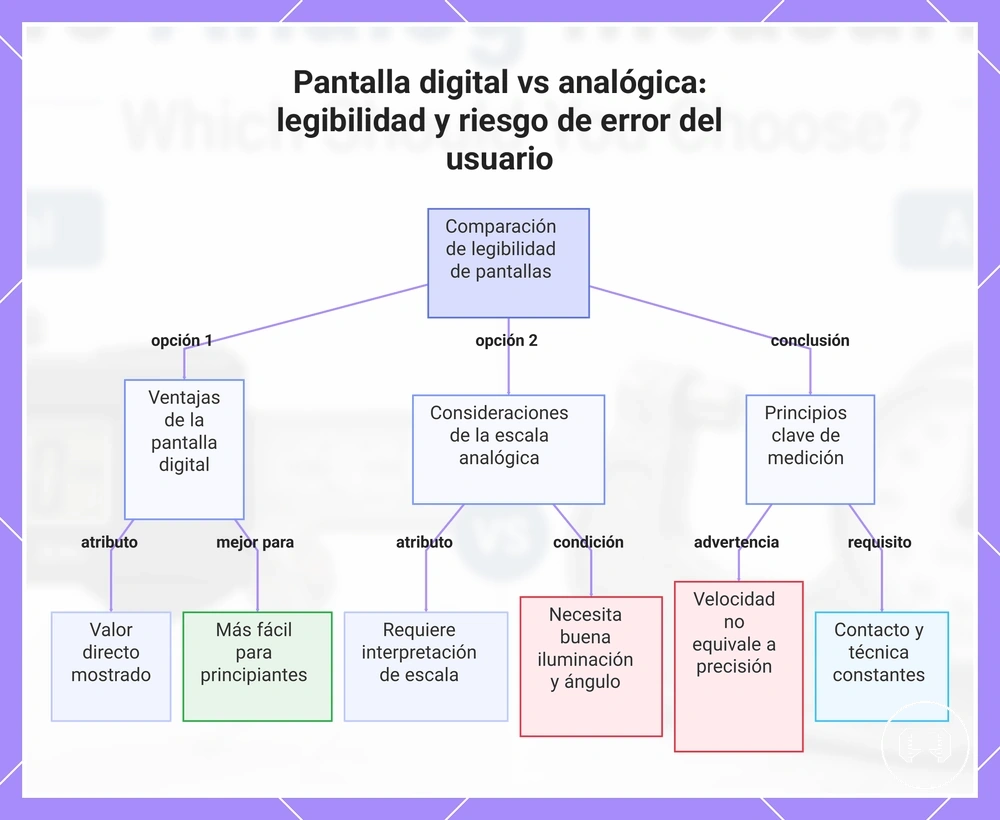 Pantalla digital vs analógica: legibilidad y riesgo de error del usuario