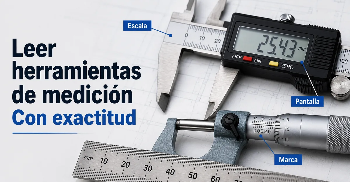Primer plano de escalas y pantallas de herramientas de medición de precisión para una lectura exacta