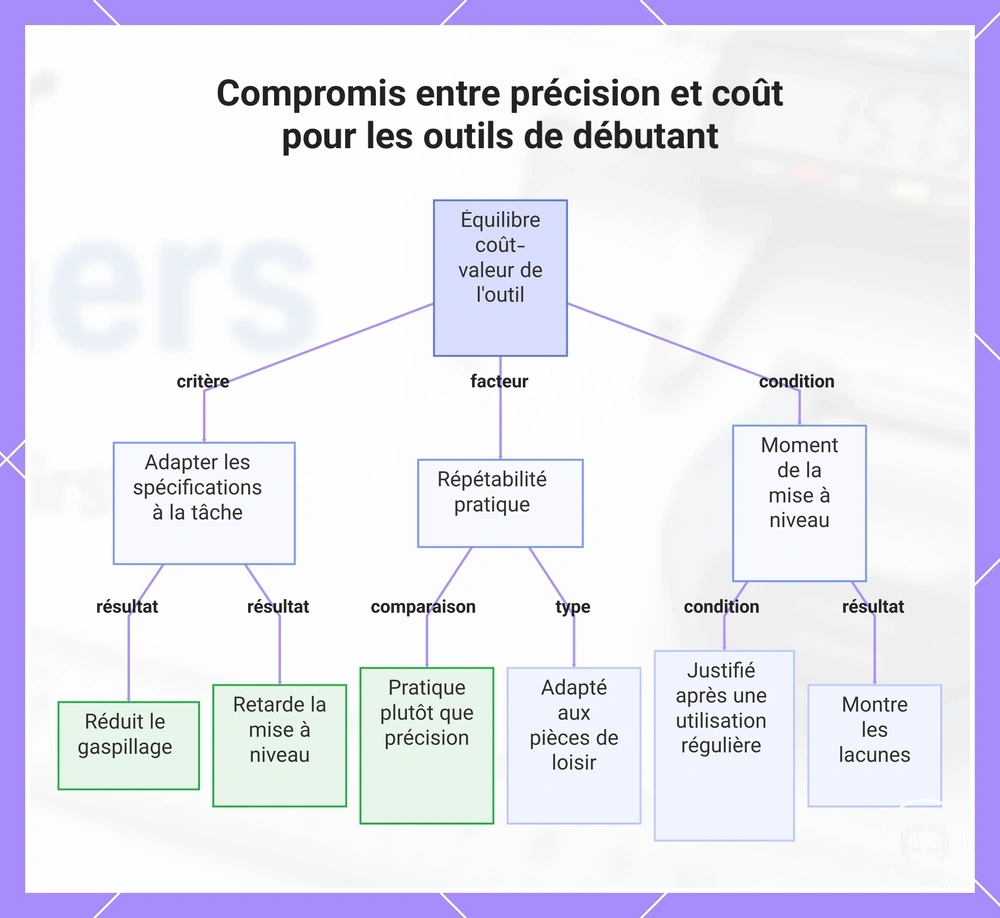 Compromis entre précision et coût pour les outils de débutant