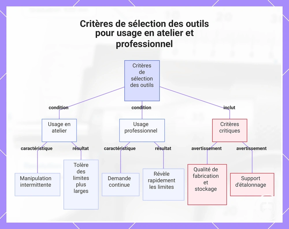 Critères de sélection des outils pour usage en atelier et professionnel