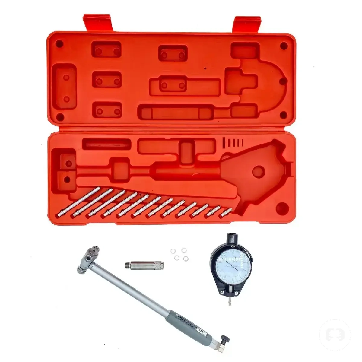 Kit de súbito com relógio comparador para medir diâmetros internos de cilindros de motor