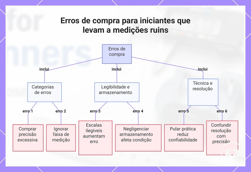 Erros de compra para iniciantes que levam a medições ruins