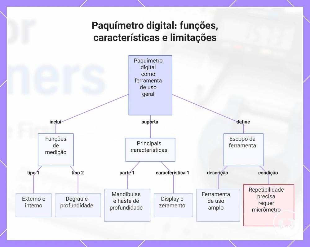 Paquímetro digital: funções, características e limitações