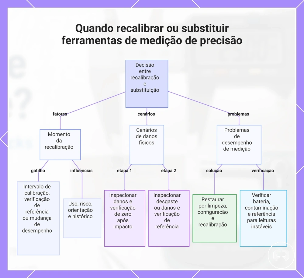 Quando recalibrar ou substituir ferramentas de medição de precisão