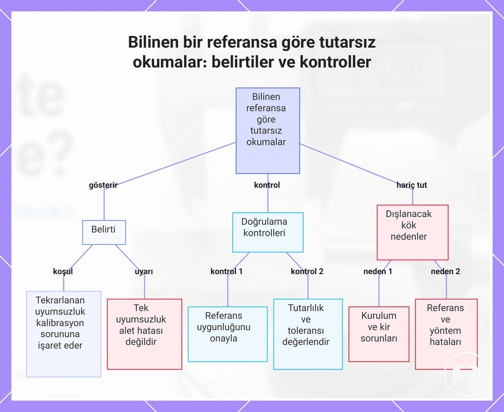 Bilinen bir referansa göre tutarsız okumalar: belirtiler ve kontroller