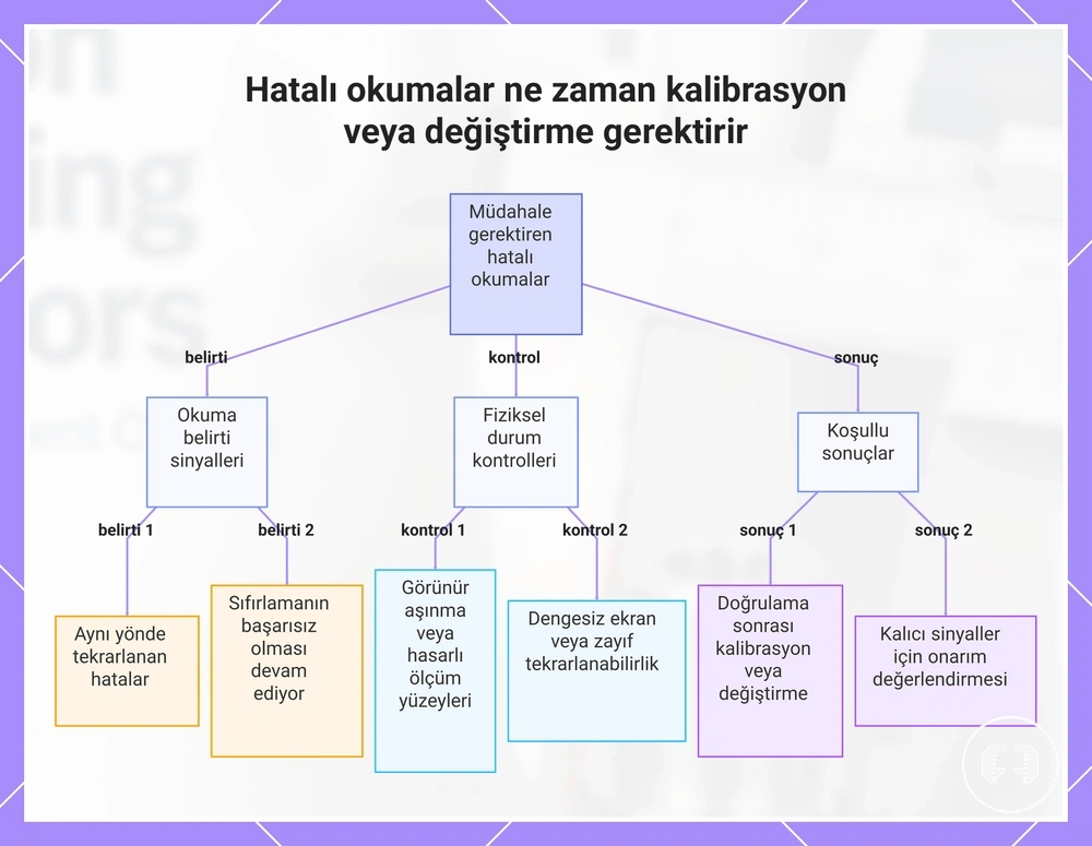 Hatalı okumalar ne zaman kalibrasyon veya değiştirme gerektirir