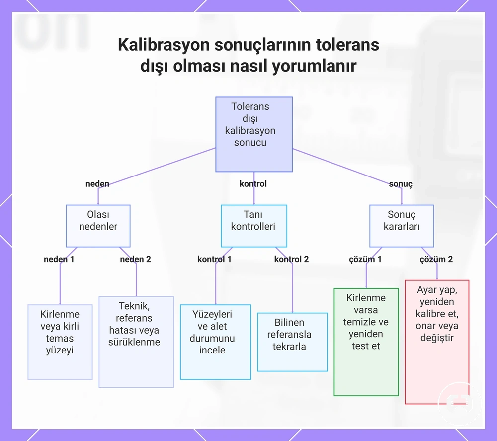Kalibrasyon sonuçlarının tolerans dışı olması nasıl yorumlanır