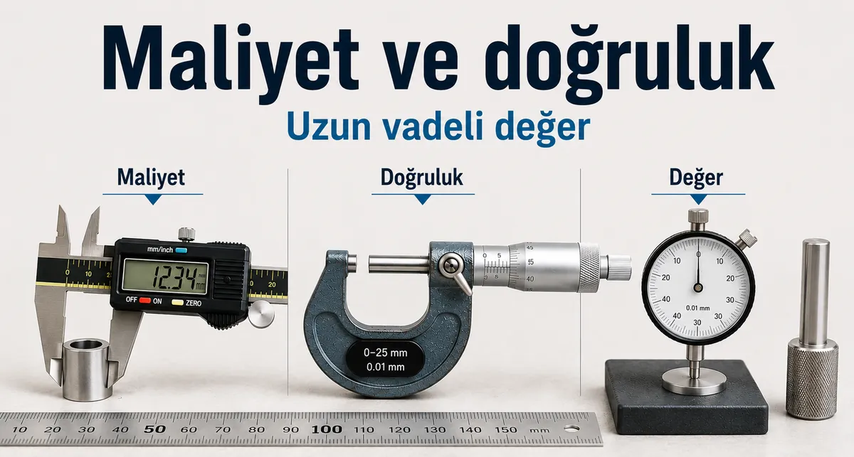 Maliyet, doğruluk ve uzun vadeli değeri karşılaştırmak için düzenlenmiş hassas ölçüm aletleri
