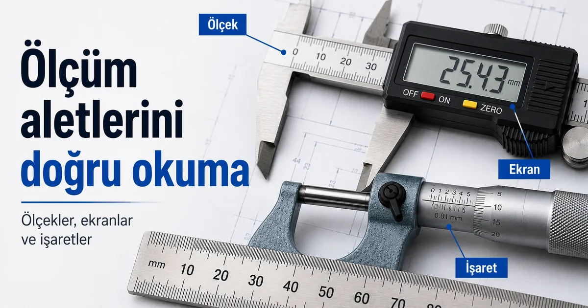 Doğru okuma için hassas ölçüm aleti ölçekleri ve ekranlarının yakın görünümü